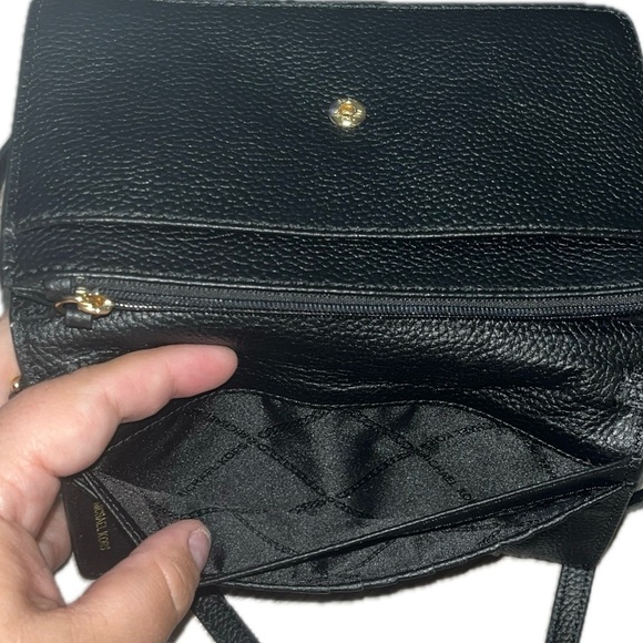 Michael Kors Black Crossbody Bag with Gold Accents - Picture 6 of 12